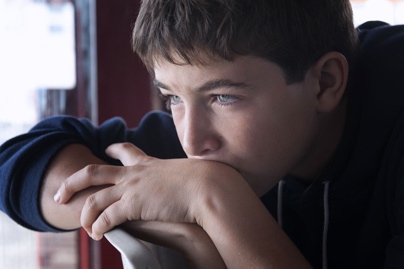 Pensive looking boy
